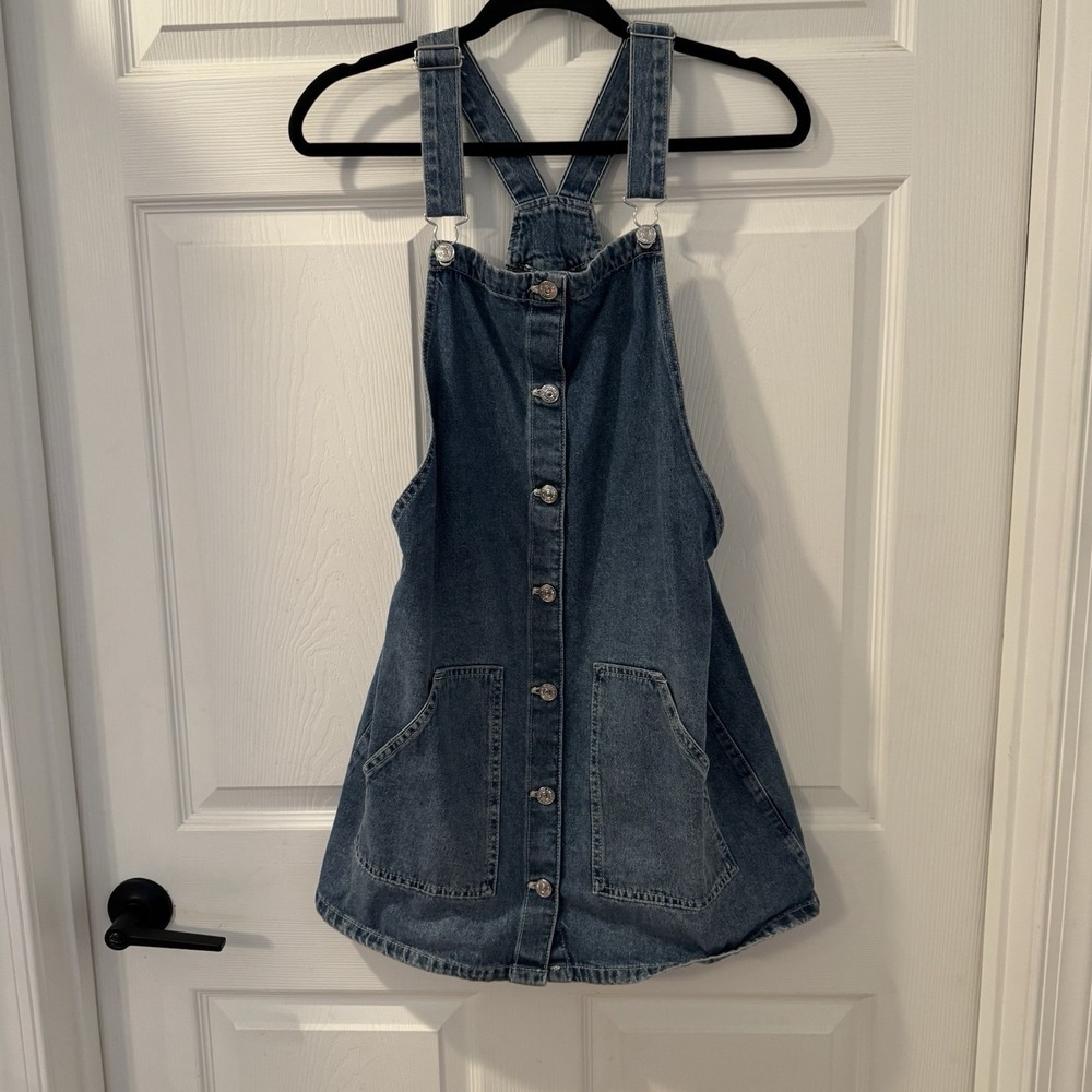 & Denim Brand‎ Denim Overall Jumper Dress  Size 8 Western Wear Y2K